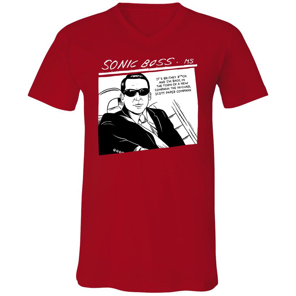 Unisex V-Neck T-Shirt - 864GA42W - Red - 3