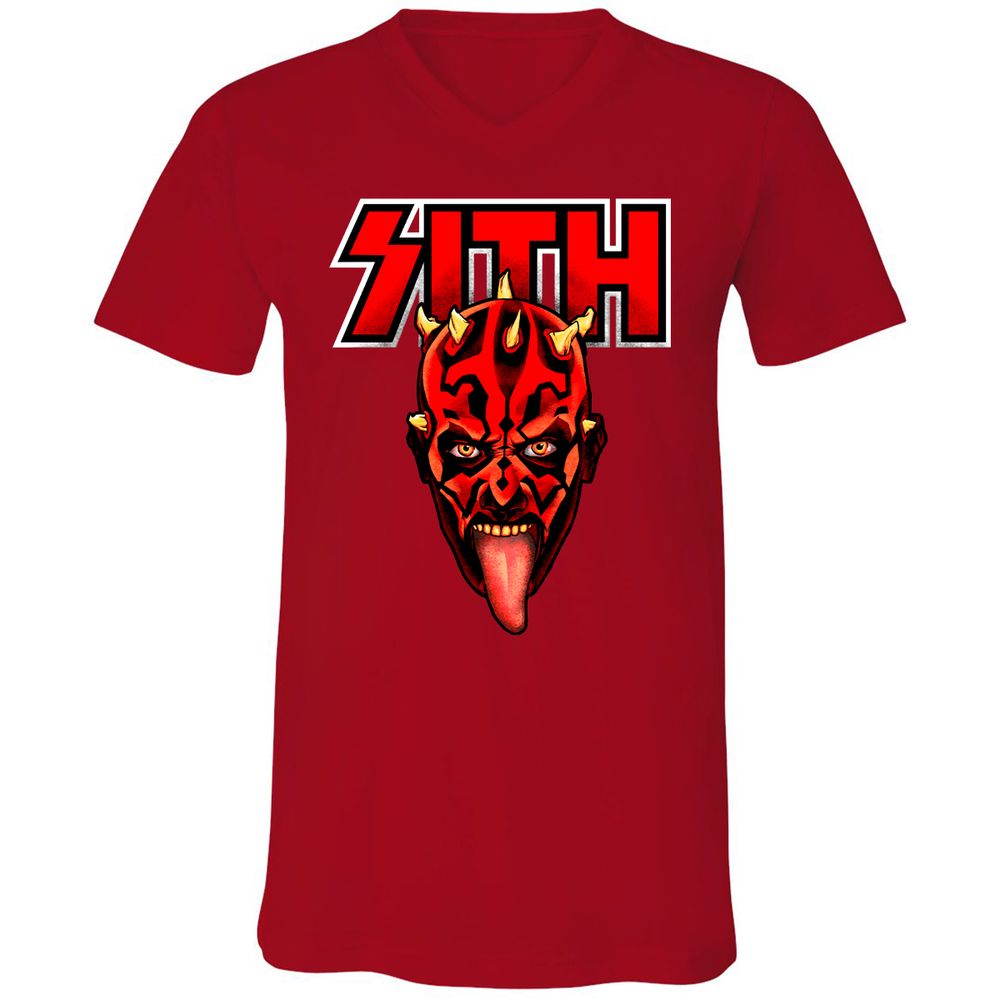 Unisex V-Neck T-Shirt - E74AQC14 - Red - 3