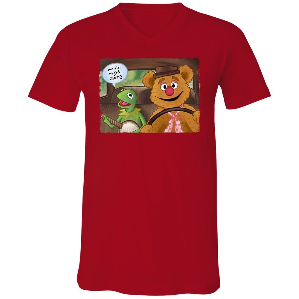 Unisex V-Neck T-Shirt - 3V6A45SJ - Red - 3
