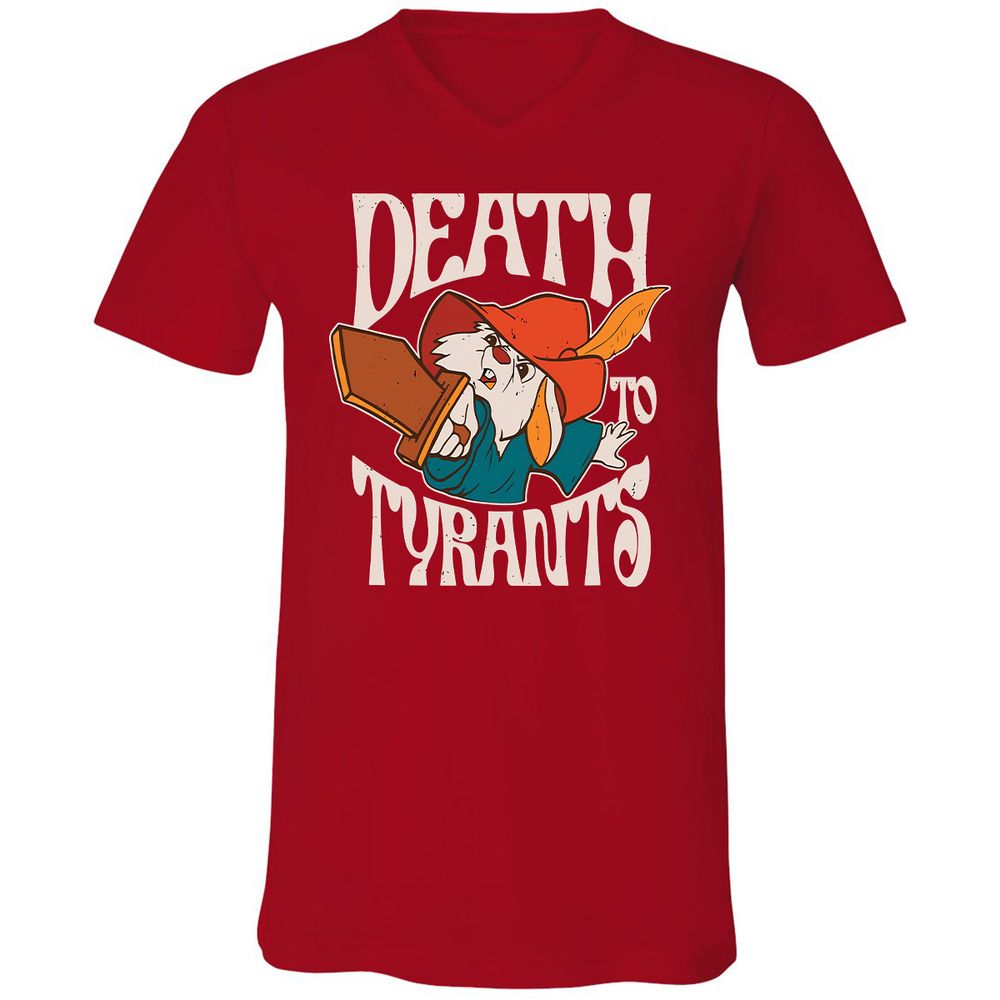 Unisex V-Neck T-Shirt - HLSQTFQ3 - Red - 3