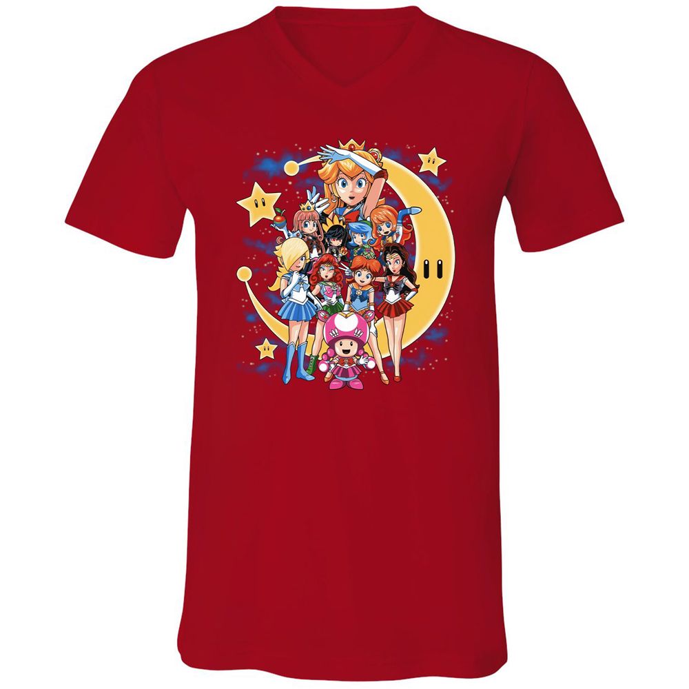 Unisex V-Neck T-Shirt - DWXWDT5J - Red - 3
