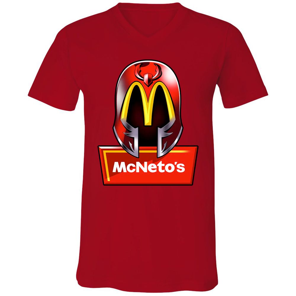 Unisex V-Neck T-Shirt - HYNFPWGR - Red - 3