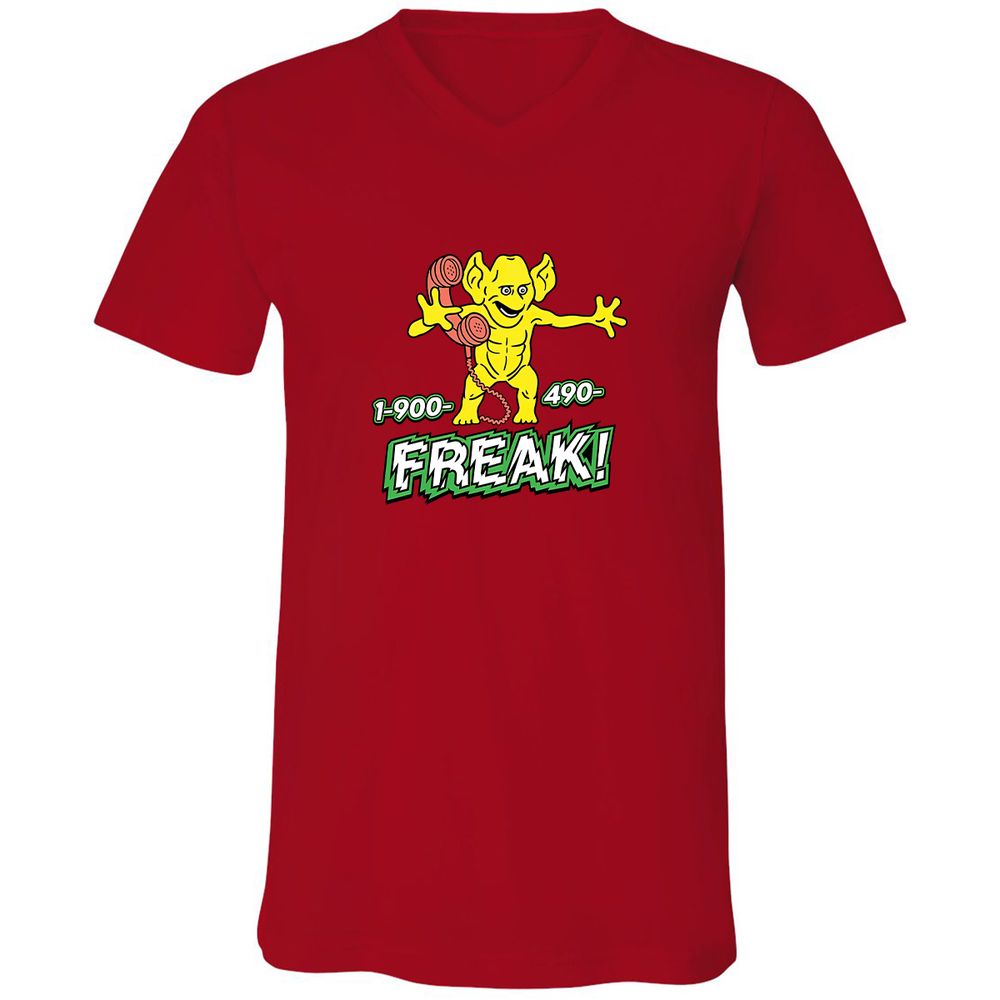 Unisex V-Neck T-Shirt - 7DX7D5LC - Red - 3