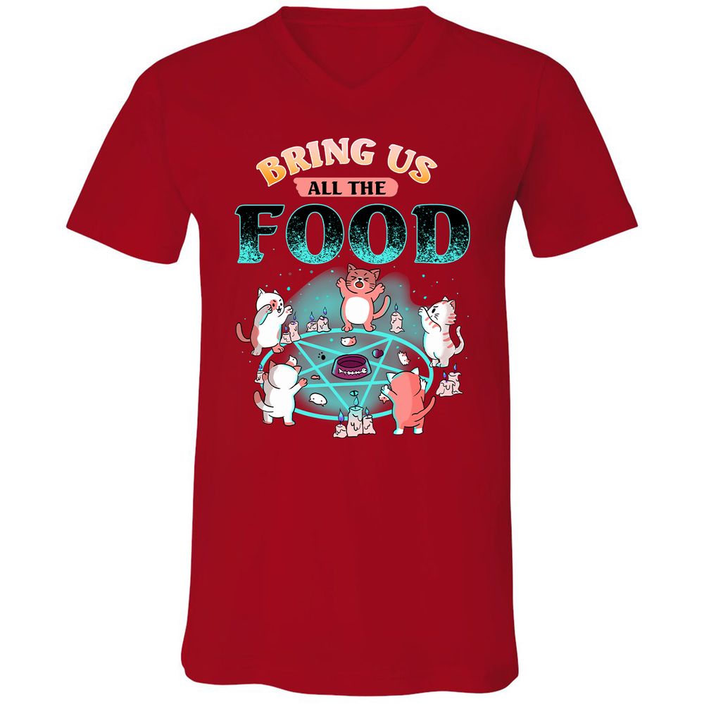 Unisex V-Neck T-Shirt - R1NVUBCZ - Red - 3