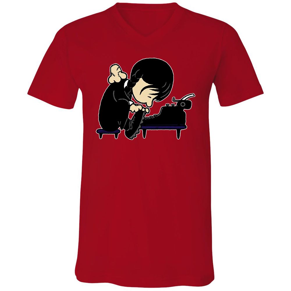 Unisex V-Neck T-Shirt - XN2BHXFV - Red - 3