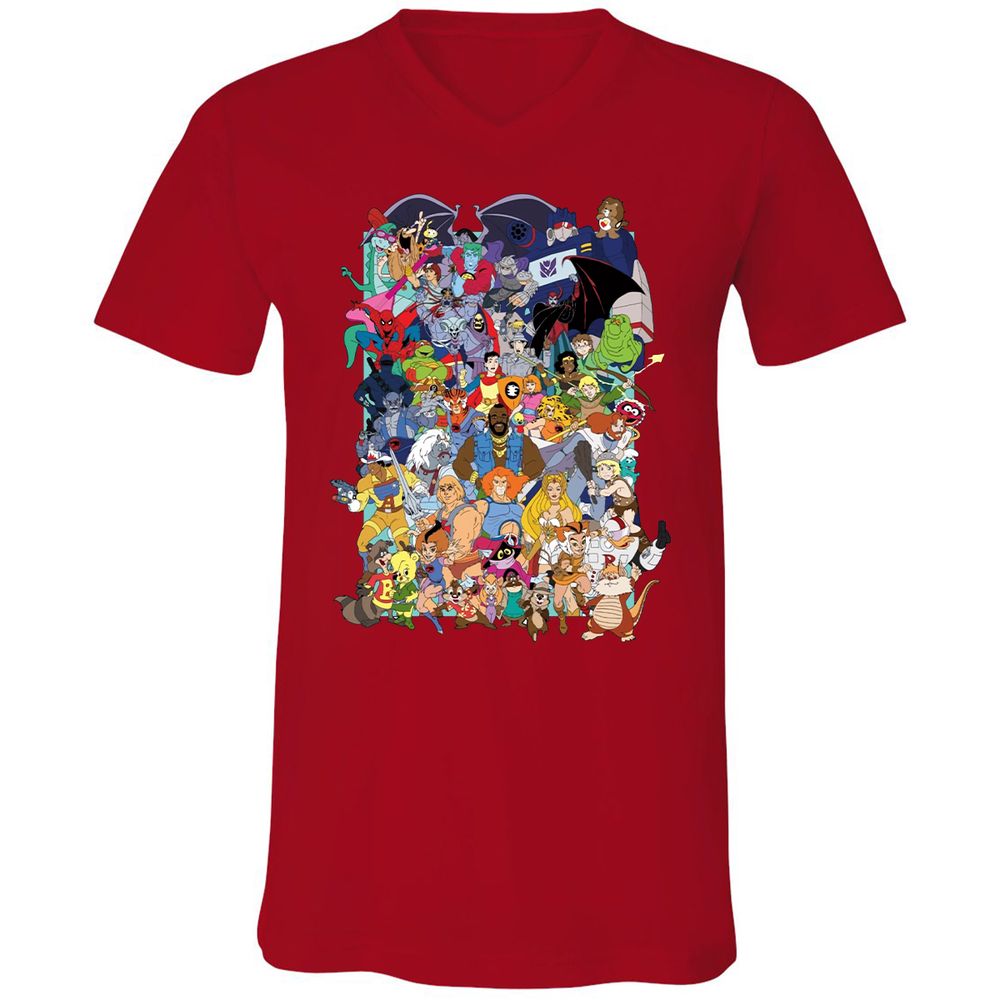 Unisex V-Neck T-Shirt - C9PSRA54 - Red - 3