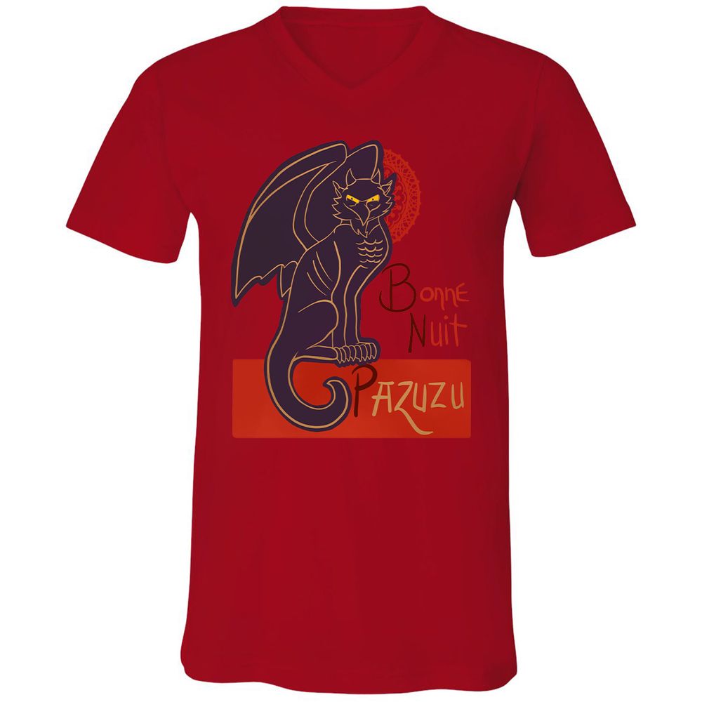 Unisex V-Neck T-Shirt - NJ9ZNWKN - Red - 3