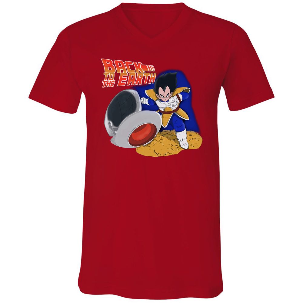 Unisex V-Neck T-Shirt - 289FLMDM - Red - 3