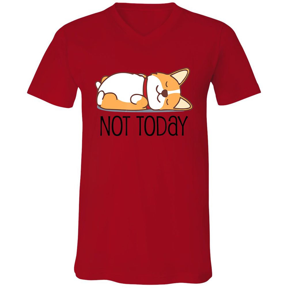 Unisex V-Neck T-Shirt - X984QRCB - Red - 3