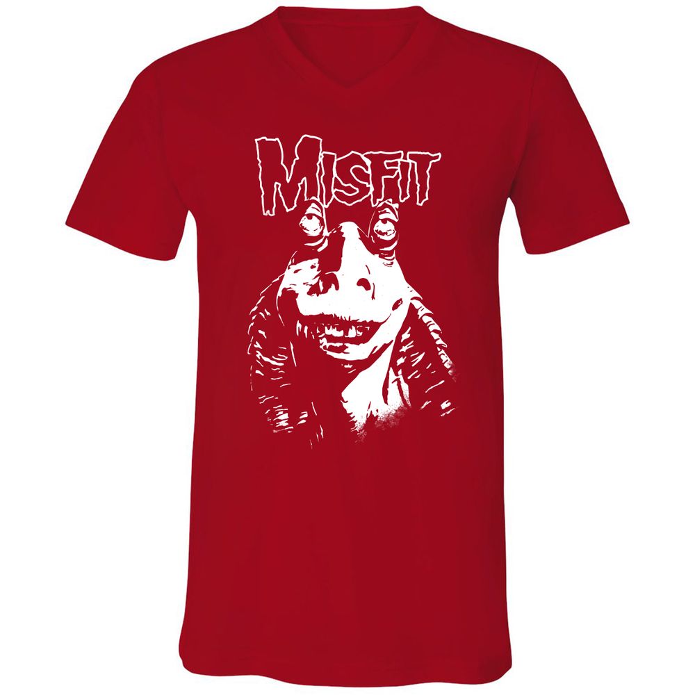 Unisex V-Neck T-Shirt - TZQ7X51V - Red - 3