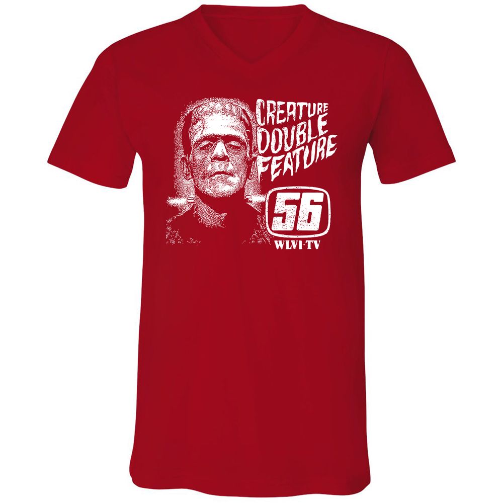 Unisex V-Neck T-Shirt - EX2DUSKU - Red - 3