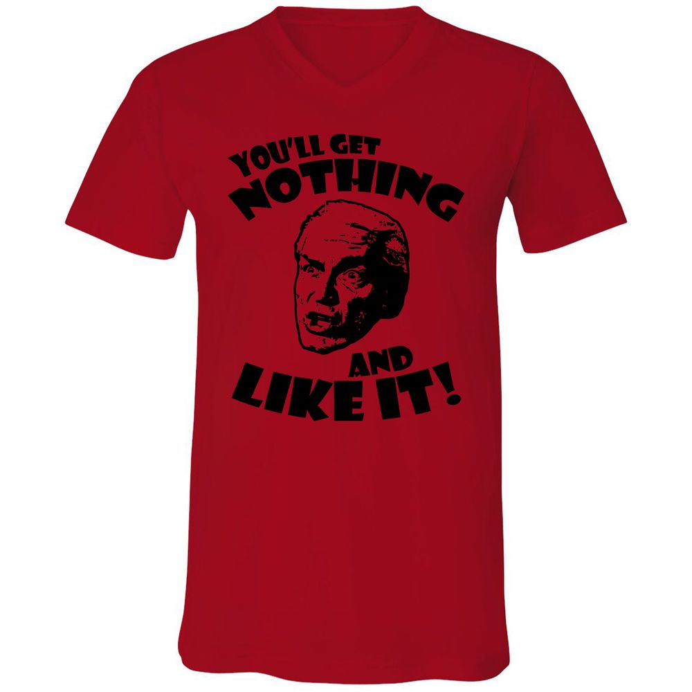 Unisex V-Neck T-Shirt - 57Z5AX6J - Red - 3