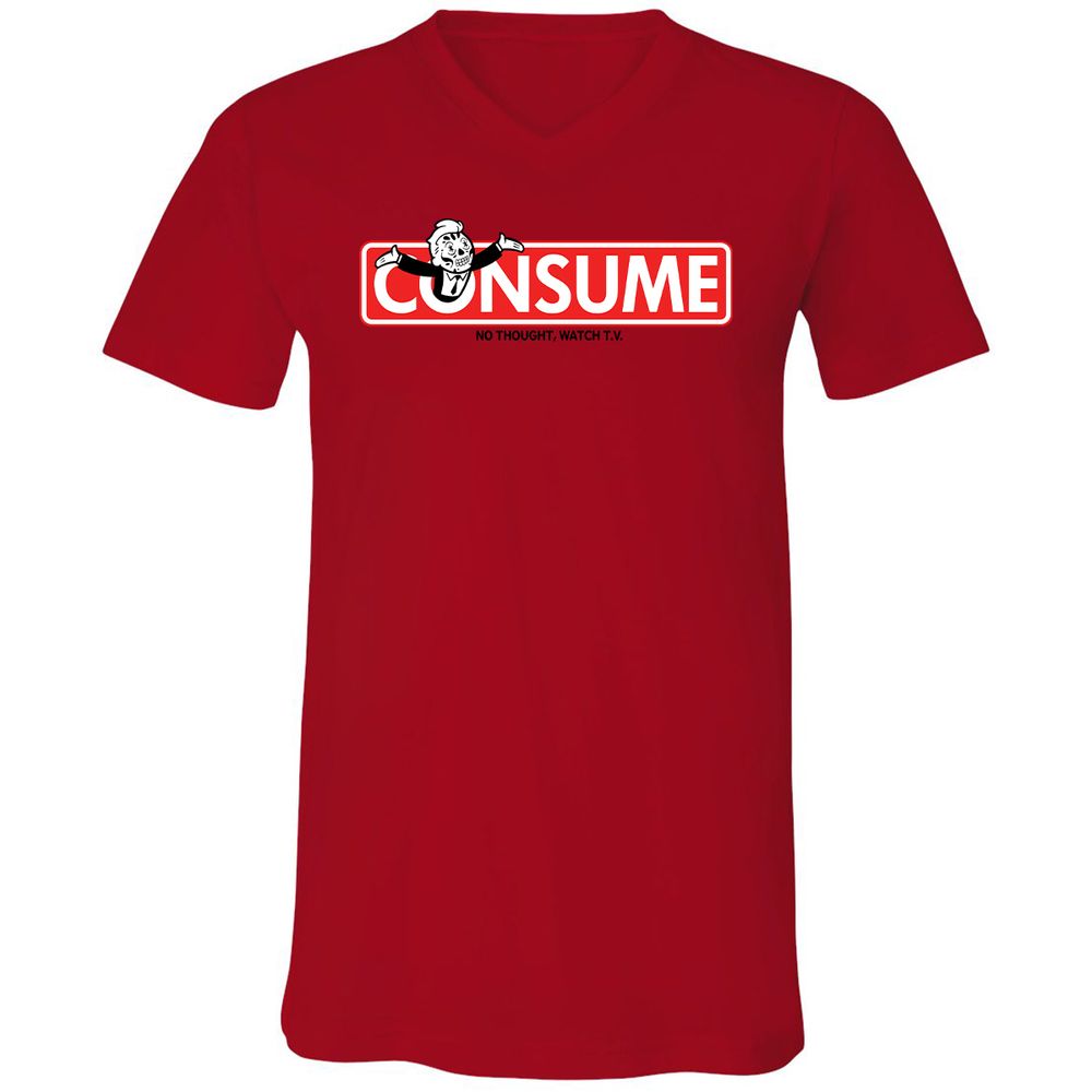 Unisex V-Neck T-Shirt - SVYWPQ1G - Red - 3