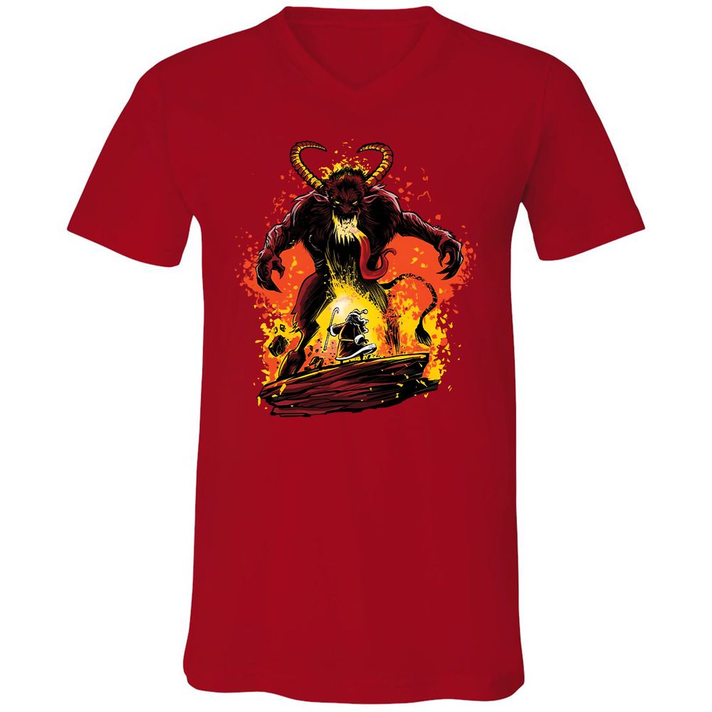 Unisex V-Neck T-Shirt - AYCB8Z2G - Red - 3