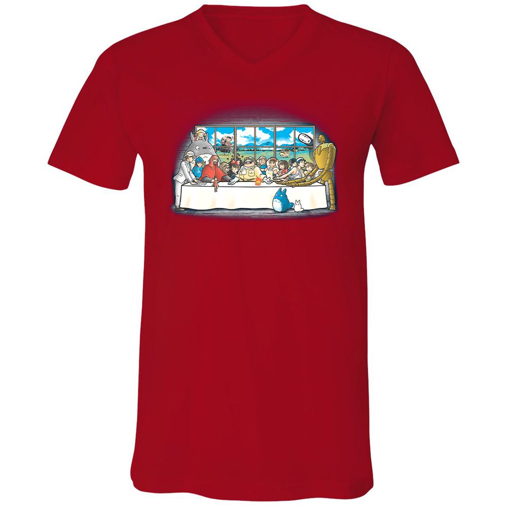 Unisex V-Neck T-Shirt - EMNYQRNP - Red - 3