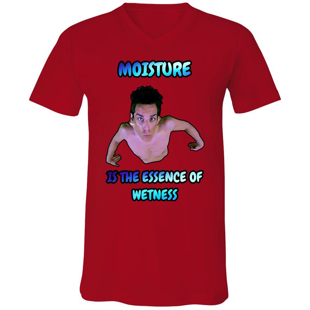 Unisex V-Neck T-Shirt - QHJ8X2E3 - Red - 3