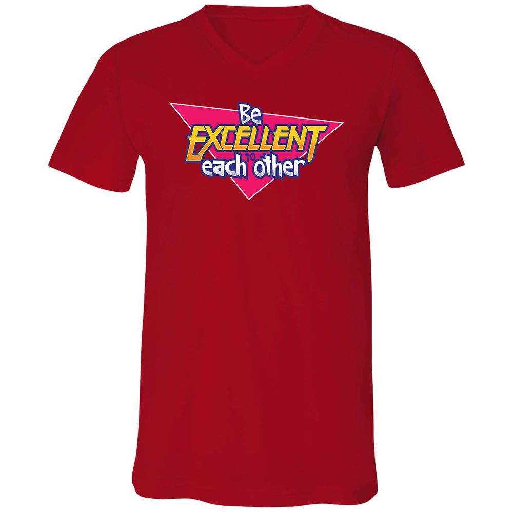 Unisex V-Neck T-Shirt - 6XUBC2HG - Red - 3