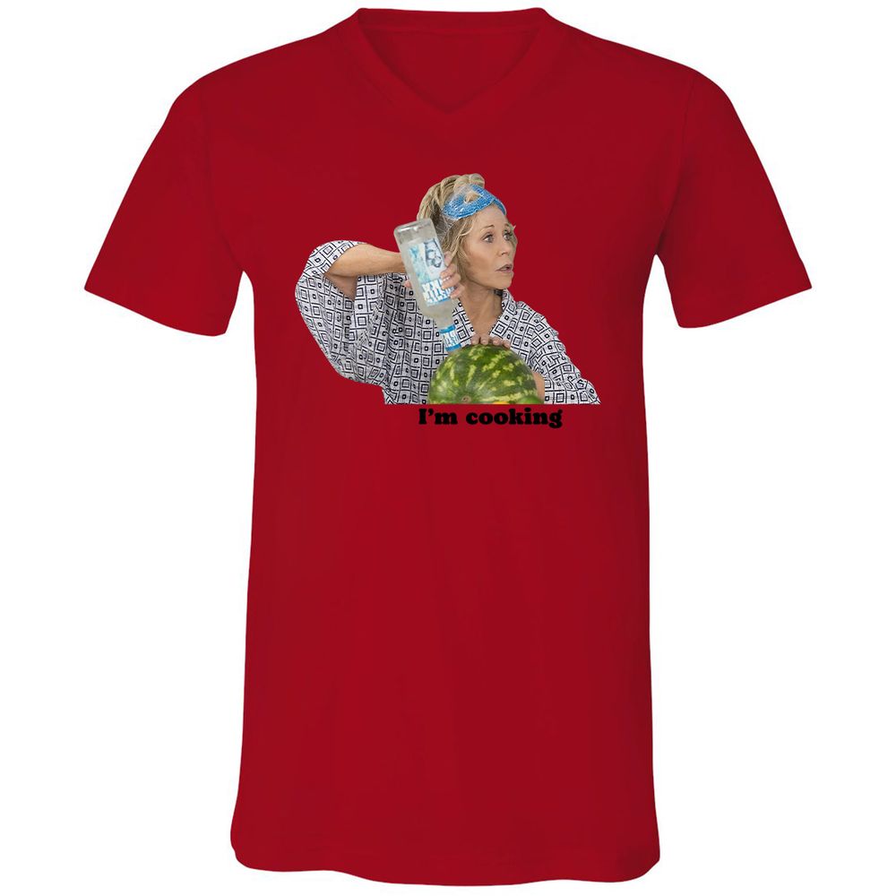 Unisex V-Neck T-Shirt - P65TWLFJ - Red - 3