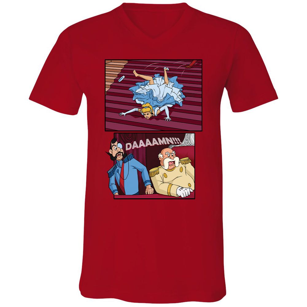 Unisex V-Neck T-Shirt - ZRTJZWB6 - Red - 3