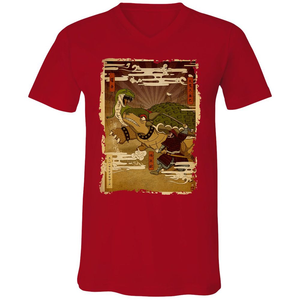 Unisex V-Neck T-Shirt - L7X3GNUC - Red - 3