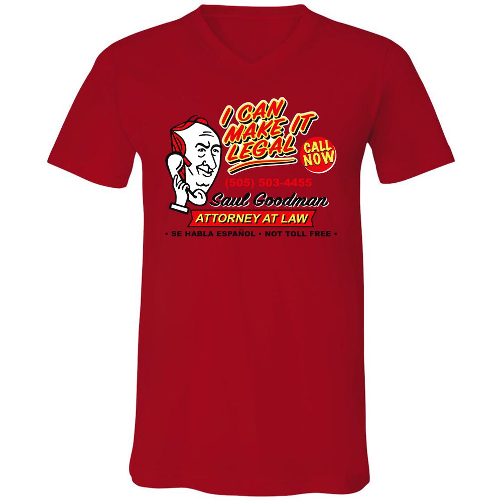 Unisex V-Neck T-Shirt - L4TVXSWK - Red - 3