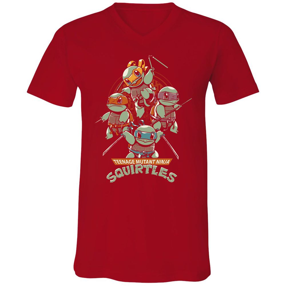 Unisex V-Neck T-Shirt - E9YVQULJ - Red - 3