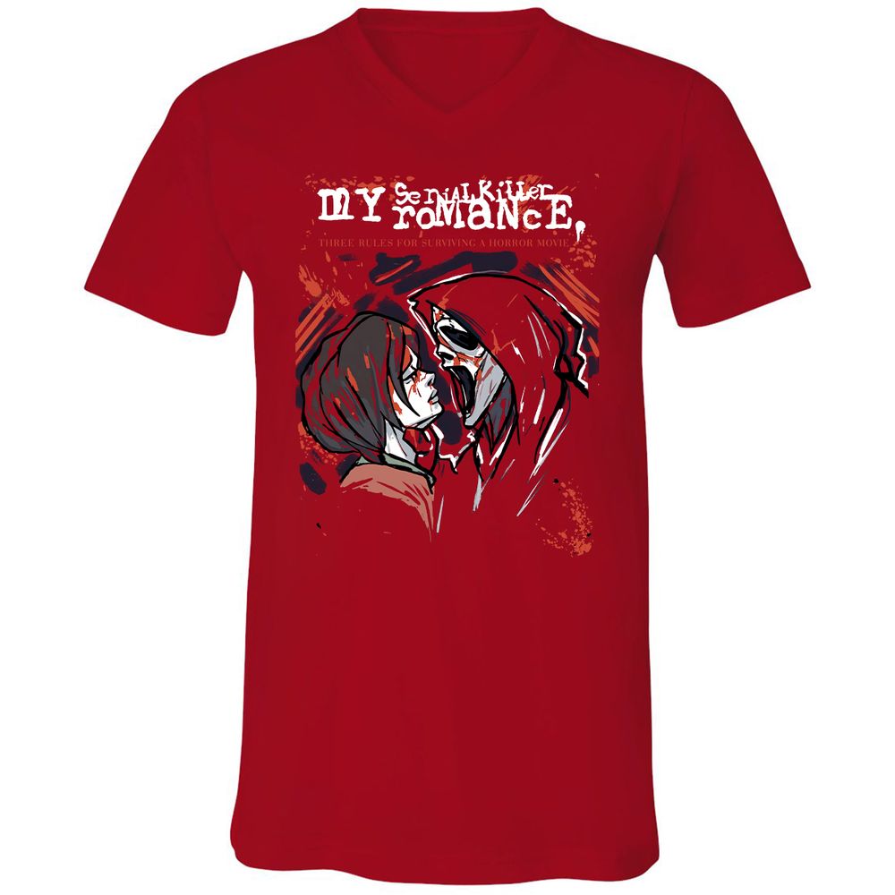 Unisex V-Neck T-Shirt - ZMH1YRED - Red - 3