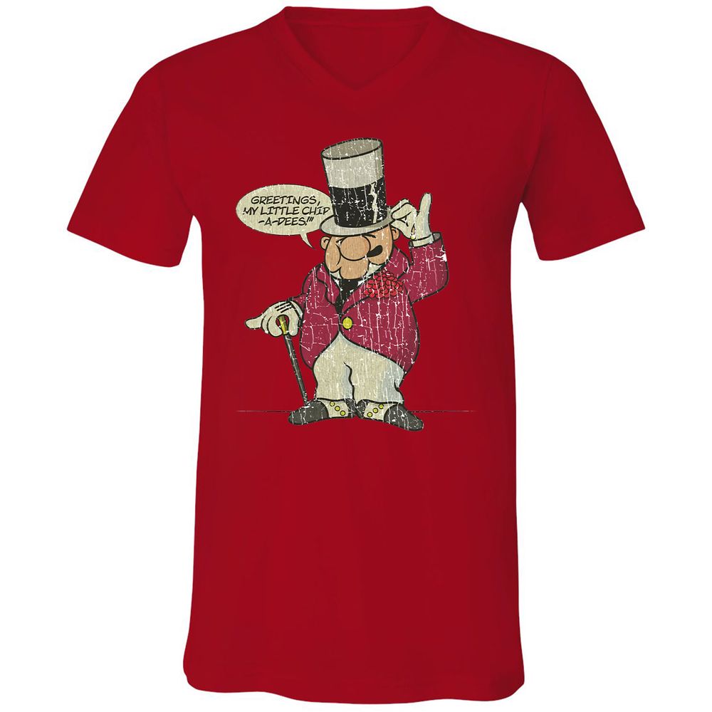 Unisex V-Neck T-Shirt - YZZ1PWQL - Red - 3