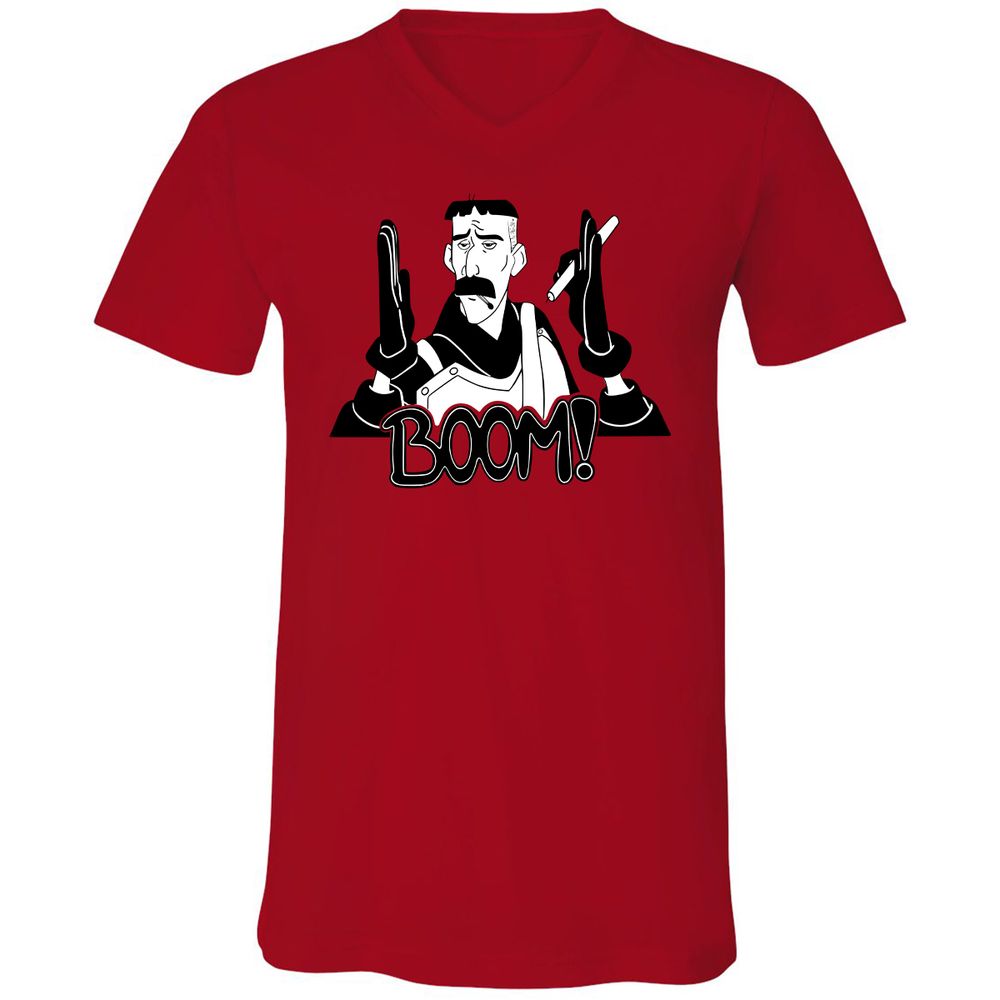 Unisex V-Neck T-Shirt - TDJVCCUF - Red - 3