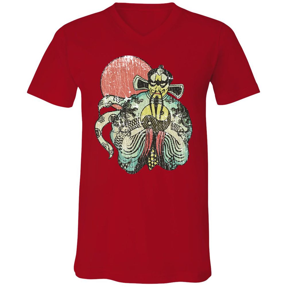 Unisex V-Neck T-Shirt - R569RVSG - Red - 3