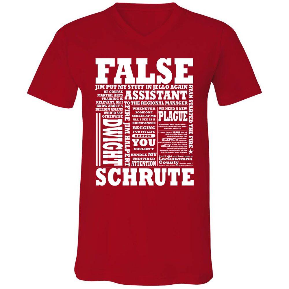 Unisex V-Neck T-Shirt - 2BE1JPTM - Red - 3