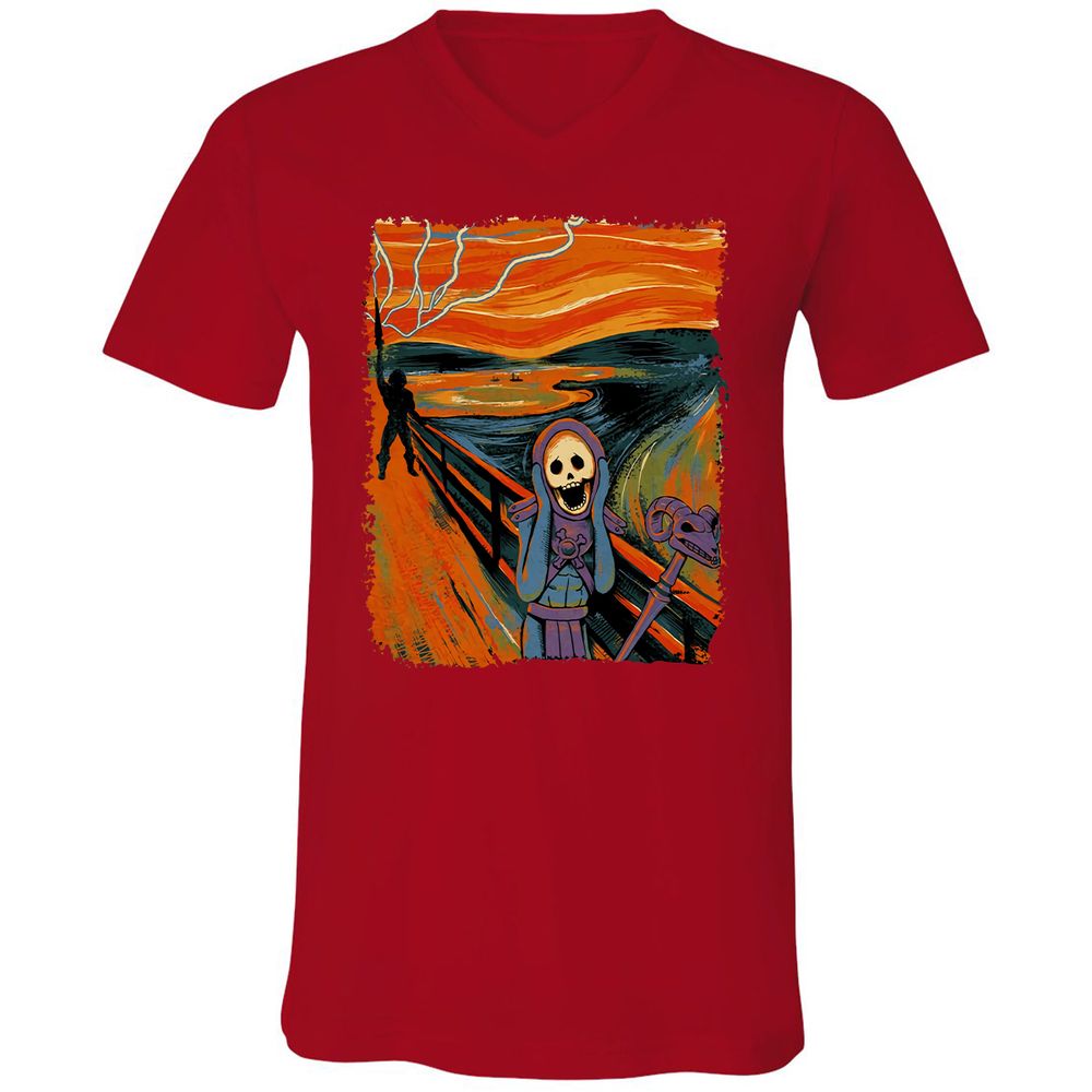 Unisex V-Neck T-Shirt - M87G3SAJ - Red - 3
