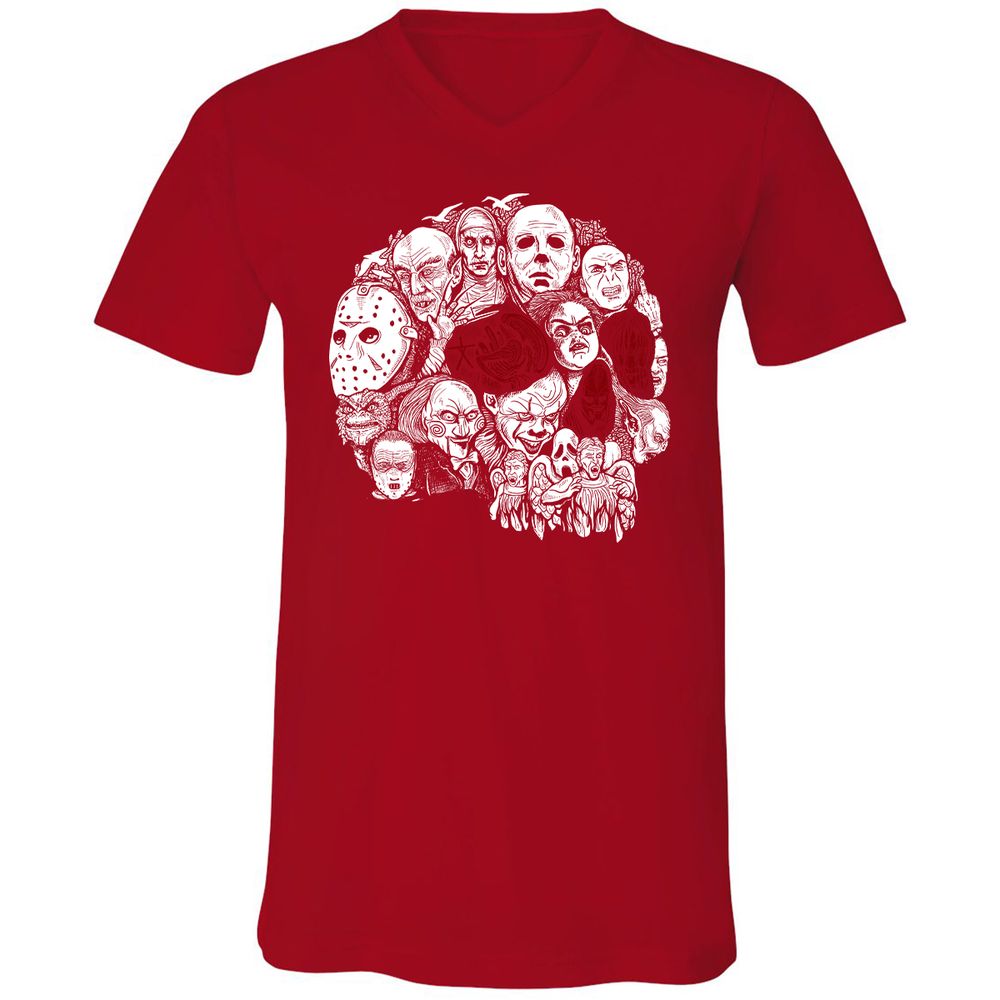 Unisex V-Neck T-Shirt - R8L5UHVT - Red - 3