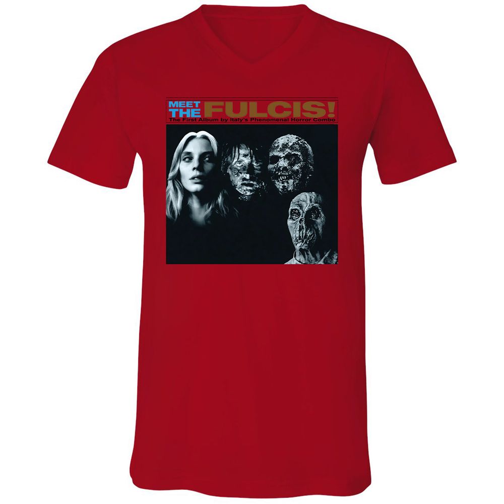 Unisex V-Neck T-Shirt - J26RGWF9 - Red - 3