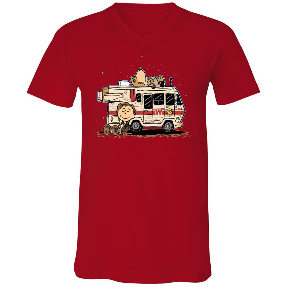 Unisex V-Neck T-Shirt - VR1H2P21 - Red - 3