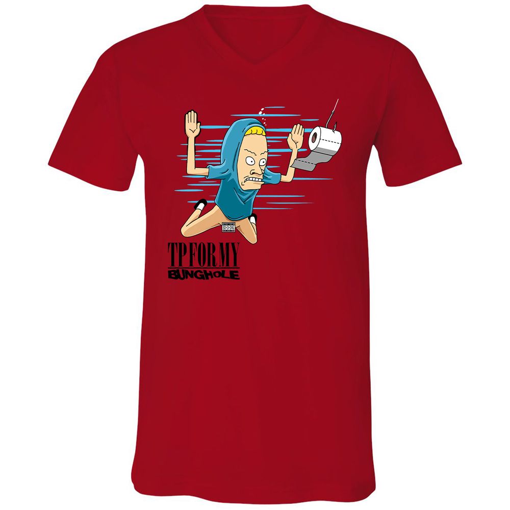 Unisex V-Neck T-Shirt - Q8L2NYLT - Red - 3