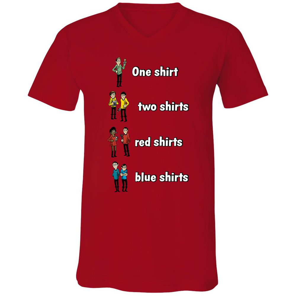 Unisex V-Neck T-Shirt - W339ZALK - Red - 3