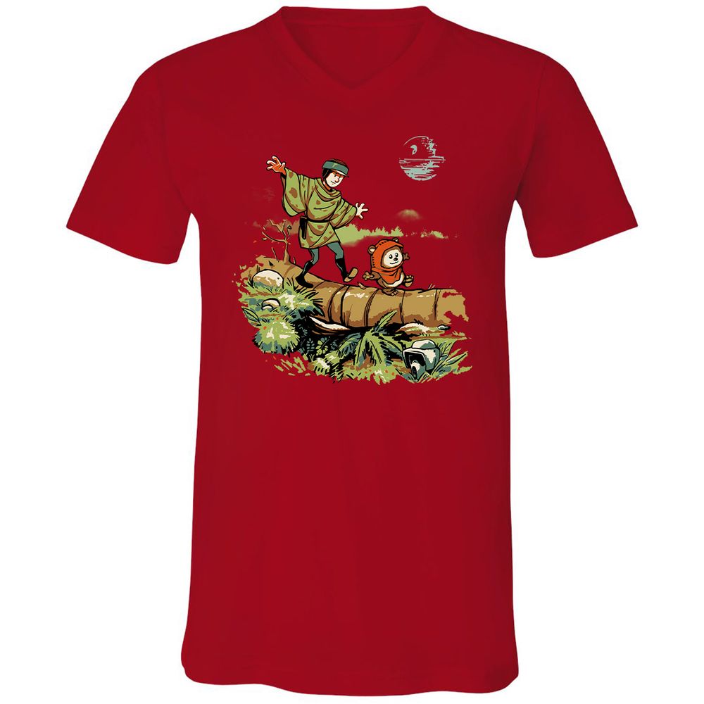 Unisex V-Neck T-Shirt - DEGALS3Z - Red - 3