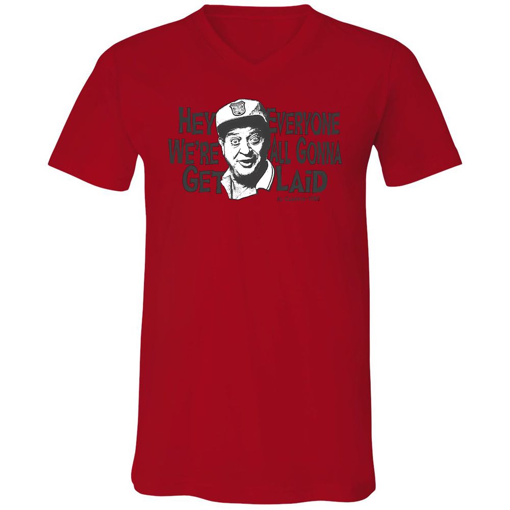 Unisex V-Neck T-Shirt - QH64ZL82 - Red - 3