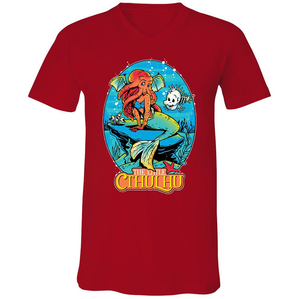 Unisex V-Neck T-Shirt - CA5GKM2L - Red - 3