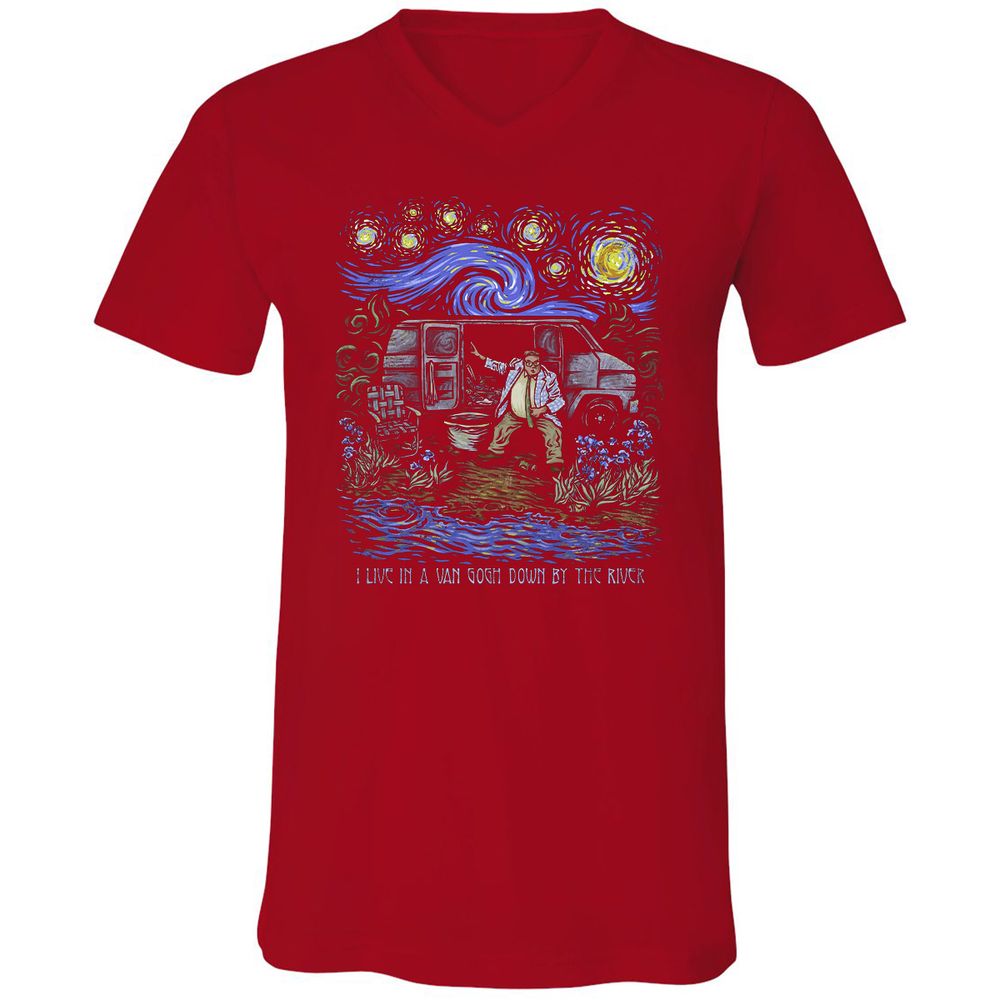 Unisex V-Neck T-Shirt - EXMMWNKE - Red - 3