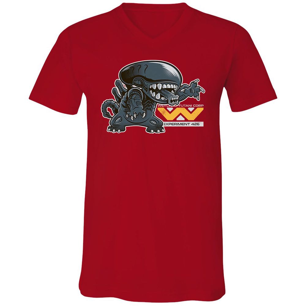 Unisex V-Neck T-Shirt - B9WFPEJF - Red - 3