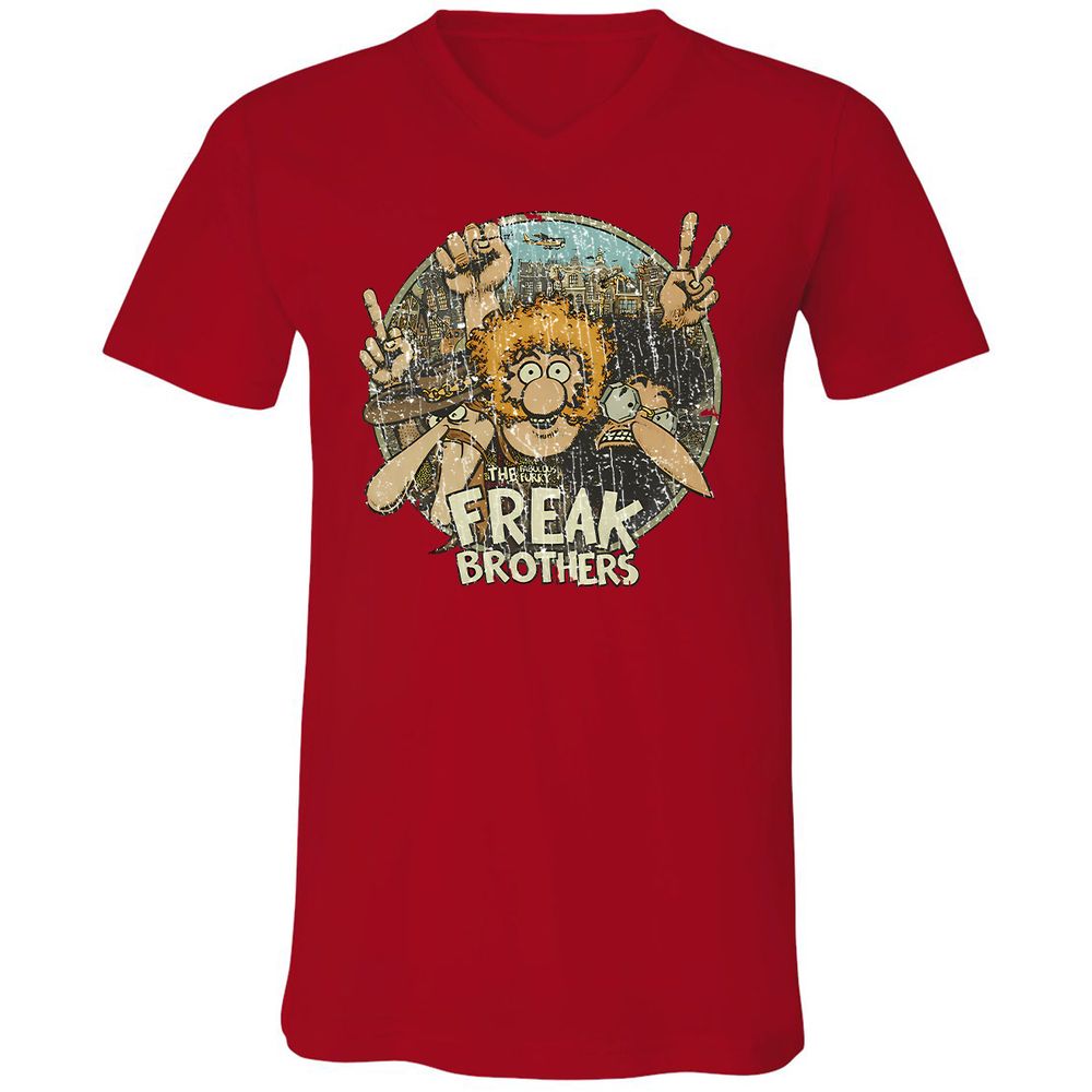 Unisex V-Neck T-Shirt - 2R6W39PV - Red - 3
