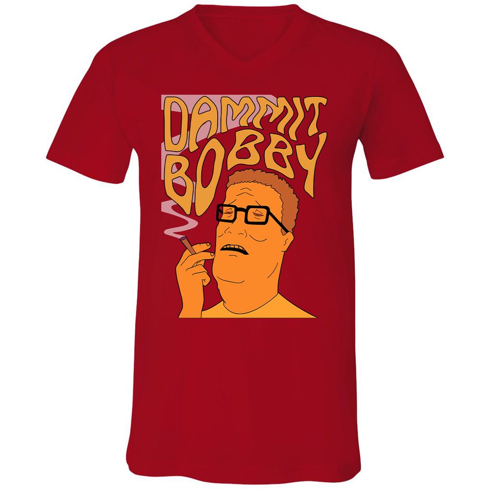 Unisex V-Neck T-Shirt - 96C3D54K - Red - 3