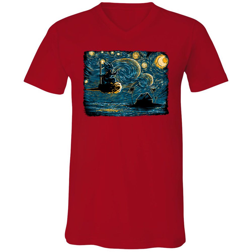 Unisex V-Neck T-Shirt - GSEEQPRU - Red - 3