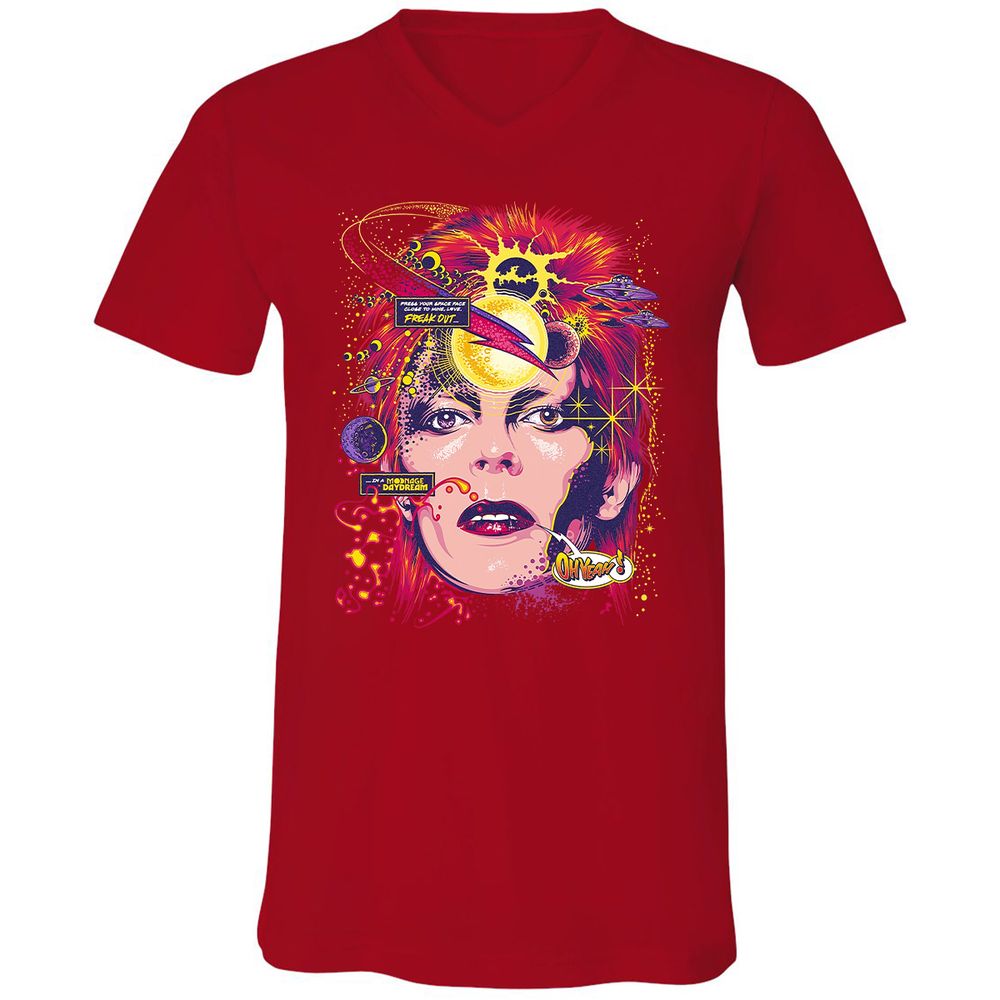 Unisex V-Neck T-Shirt - GLHNL2MK - Red - 3