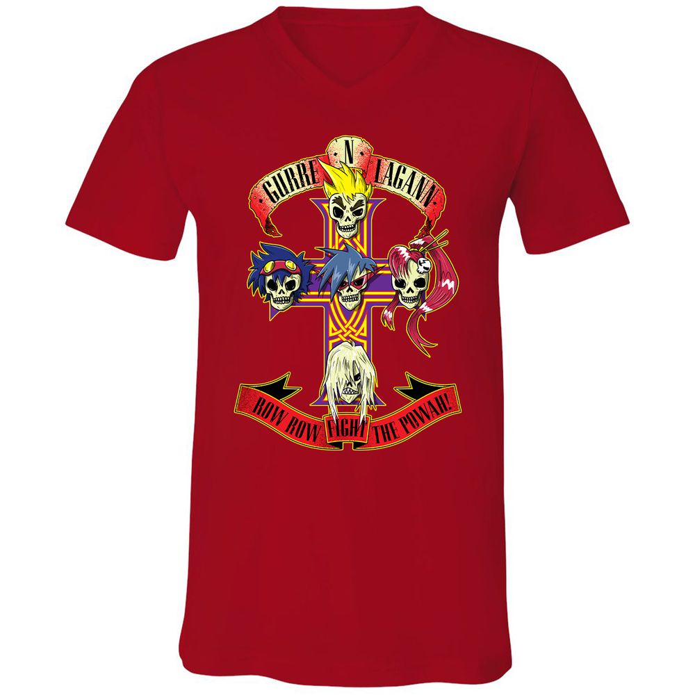 Unisex V-Neck T-Shirt - N5JVQ8EX - Red - 3