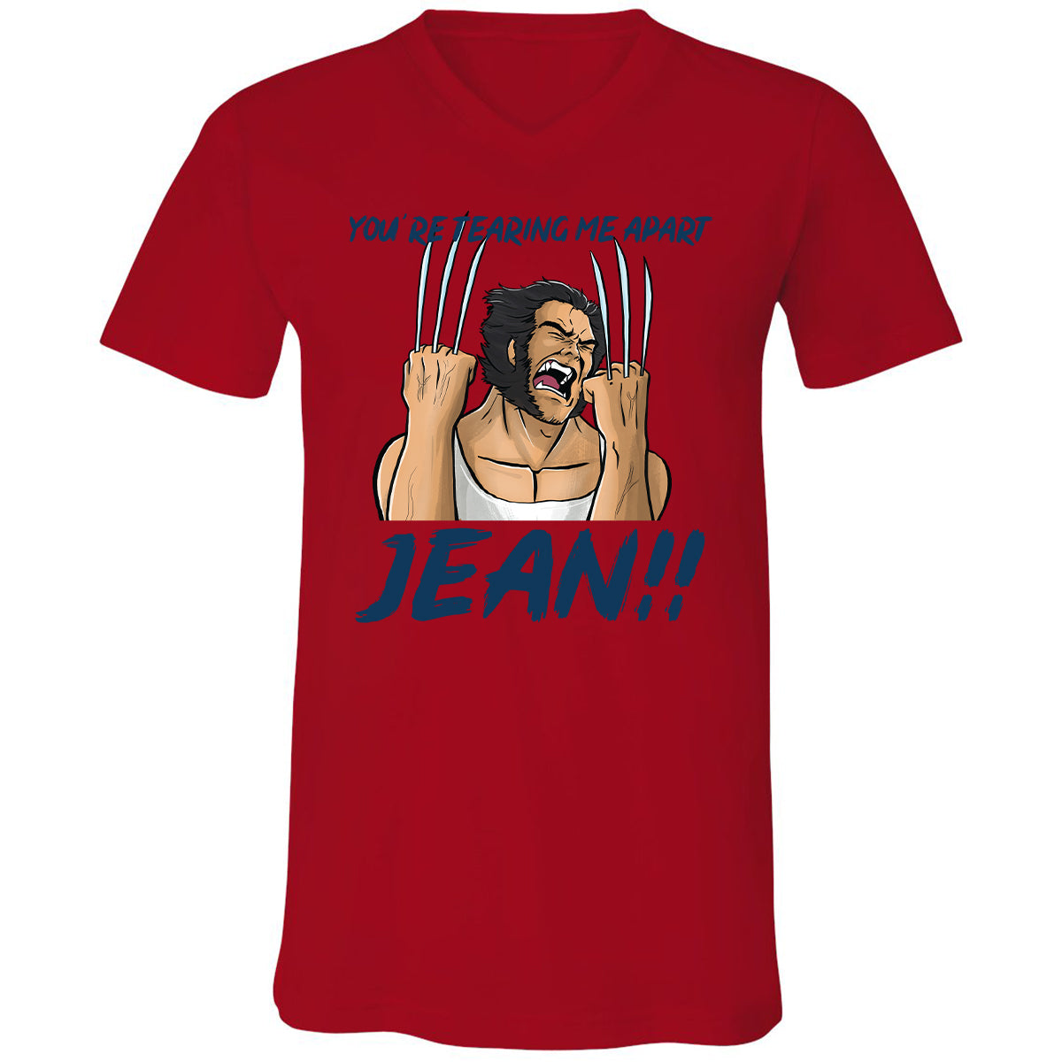 Unisex V-Neck T-Shirt - ET11HKW5 - Red - 3