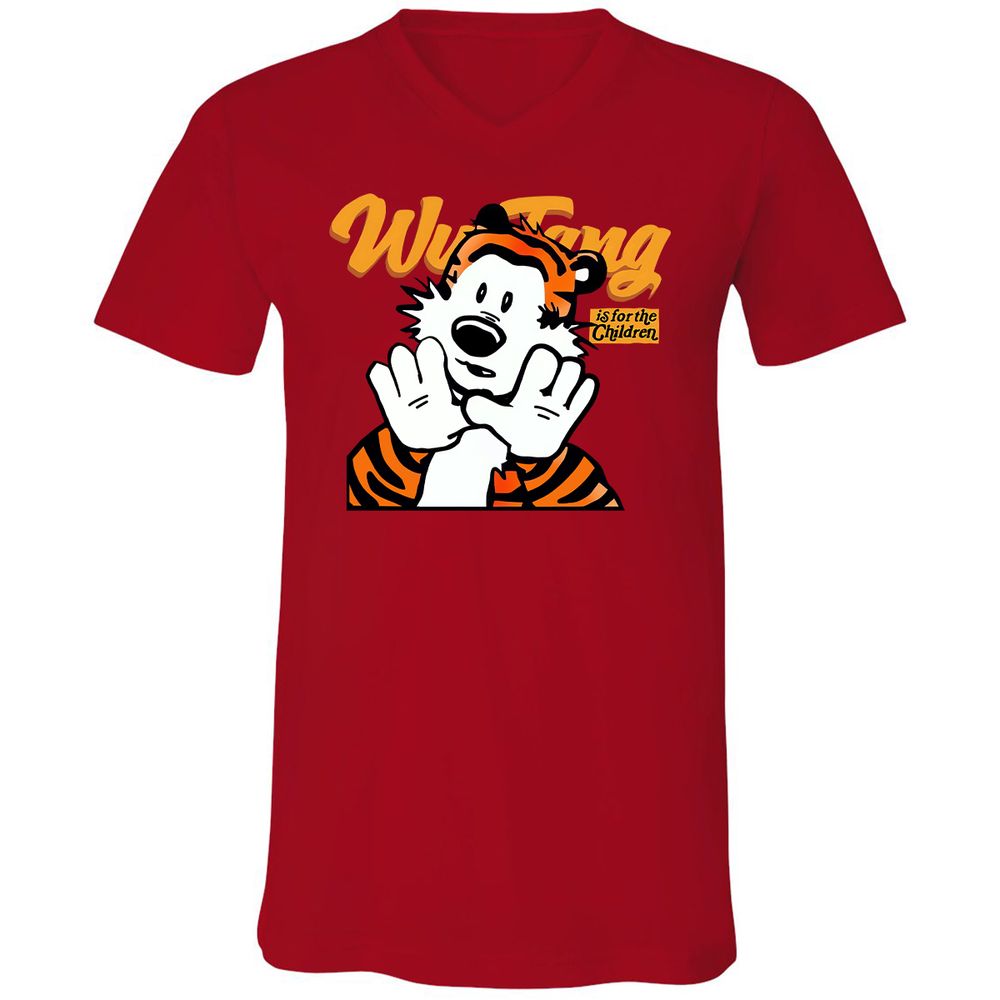 Unisex V-Neck T-Shirt - M7VLWC9B - Red - 3
