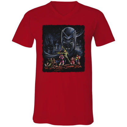 Unisex V-Neck T-Shirt - 3TBZGSVY - Red - 3